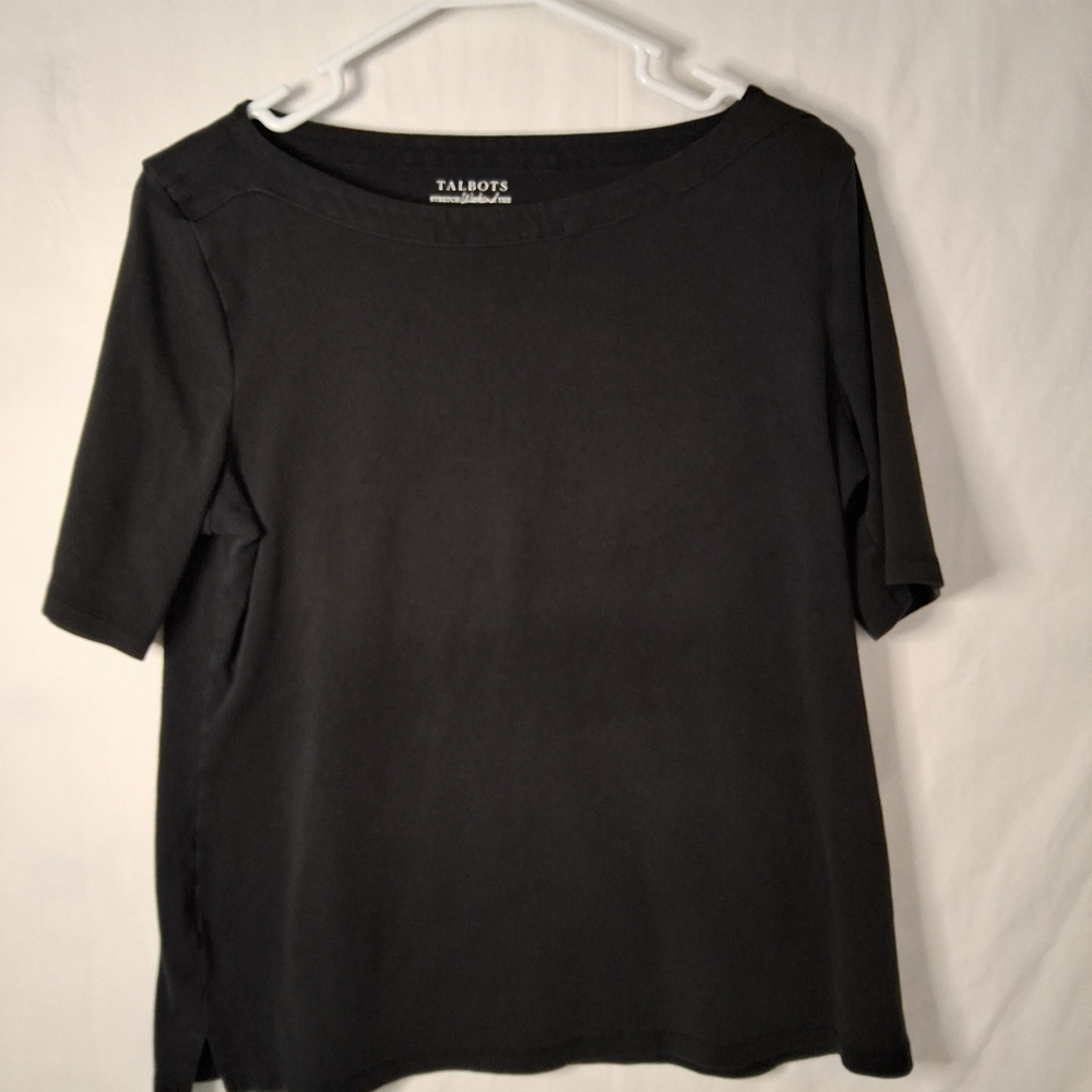 Talbots Classic Black Short Sleeve Top